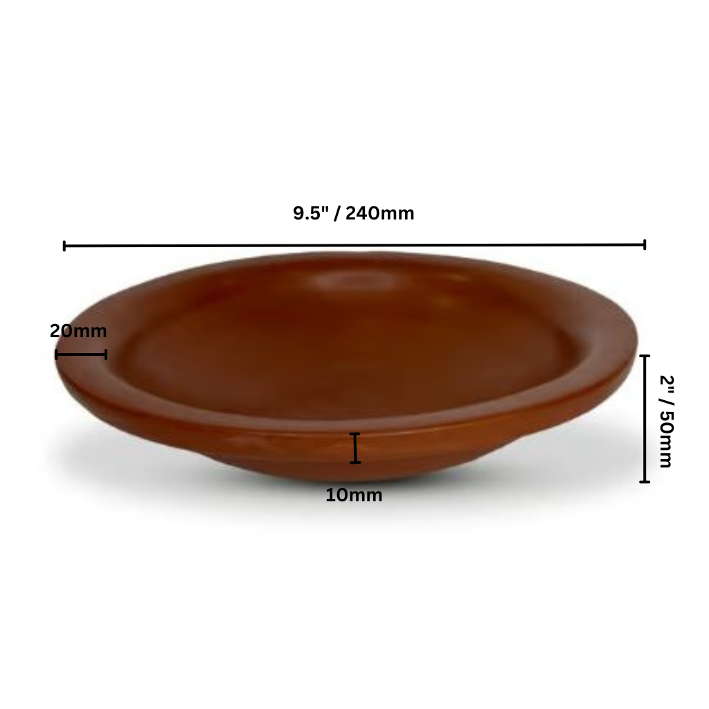 9.5" Filler slab mud/clay pots | With Rim