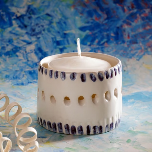 Handmade Smooth Candle Holder/Ceramic